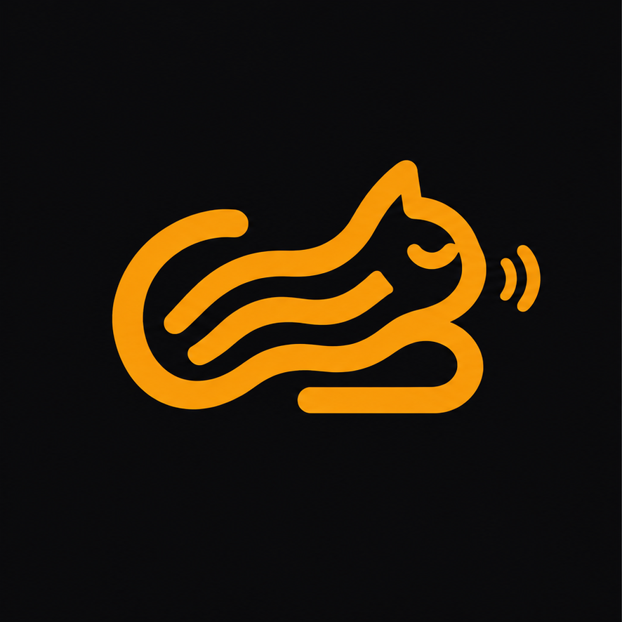 CaT logo: a cat with bacon stripes
